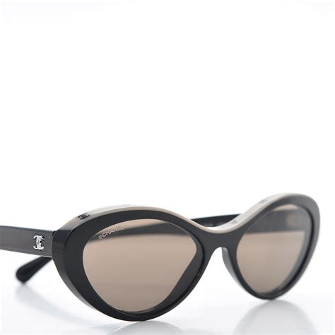 CHANEL Acetate Oval Sunglasses 5416 Black.